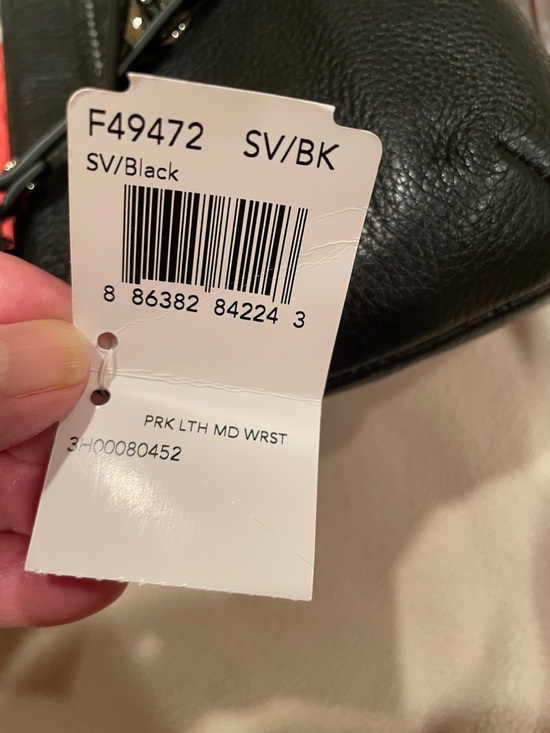 Coach Black Pebbled Leather Wristlet with Silver Turnlock - Picture 3 of 4